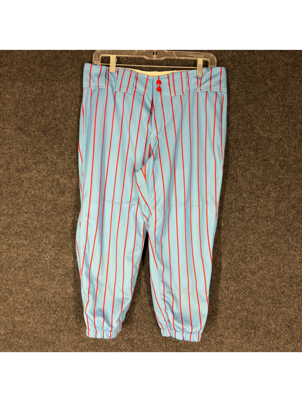 Boombah Pants Men 34 Blue Striped Chino Mid Rise Flat Front Tapered Baseball